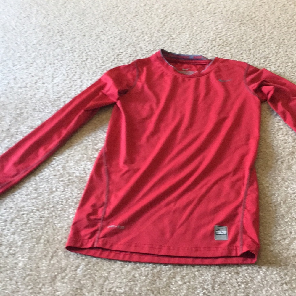 Red Nike Compression long sleeve shirts